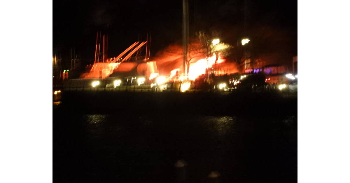 BREAKING NEWS VIDEO Red Bank’s Bravest Fight Boat Fire in Frigid